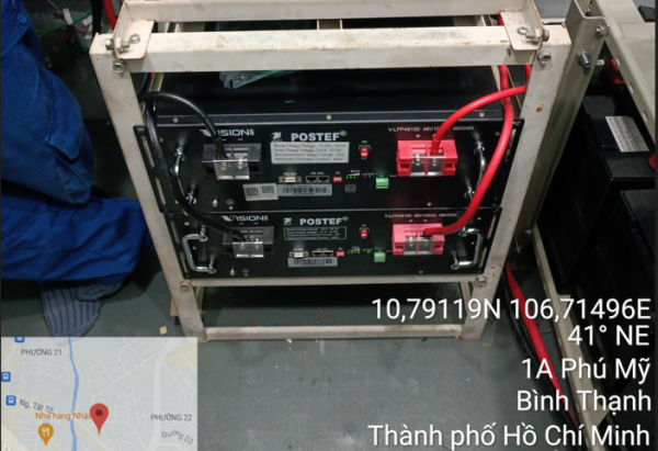 Lắp đặt Accu Lithium 48V-100Ah; Tháo dỡ, vận chuyển accu thu hồi về kho
