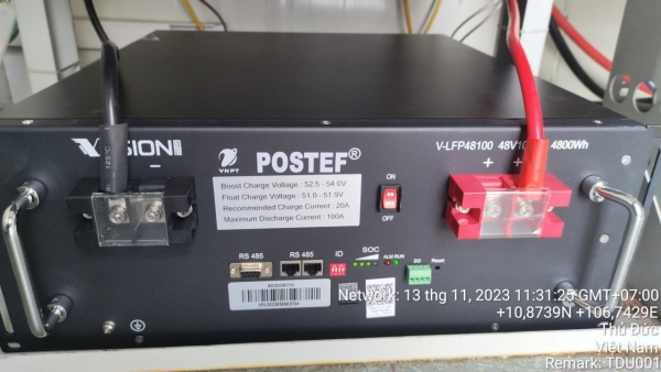 Lắp đặt Accu Lithium 48V-100Ah; Tháo dỡ, vận chuyển accu thu hồi về kho
